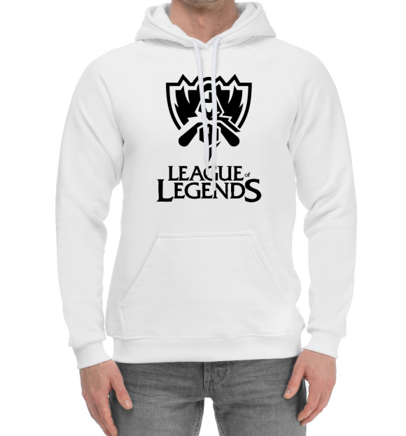 Мужской хлопковый худи с изображением League of Legends цвета Белый