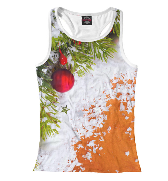 Женская майка-борцовка с изображением Шарики цвета Белый