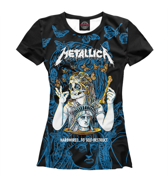 Футболка для девочек с изображением Metallica цвета Белый