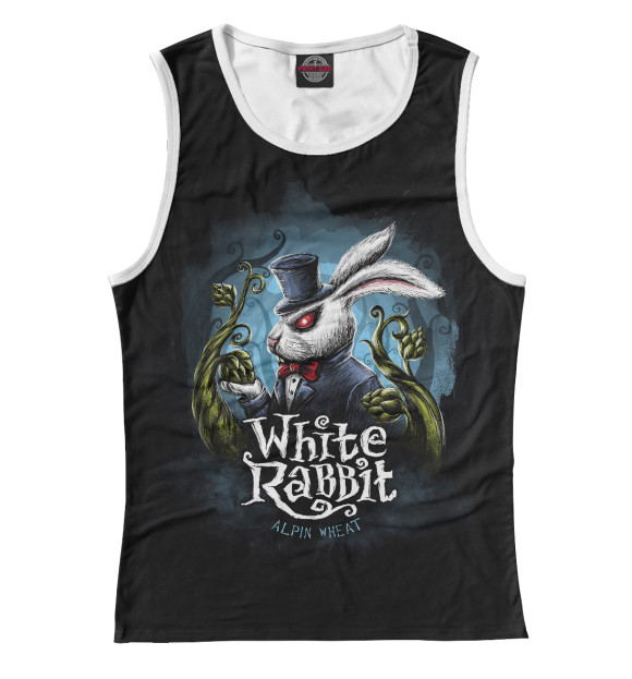 Майка для девочки с изображением White Rabbit цвета Белый