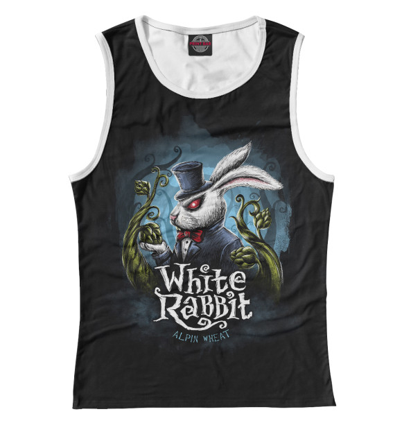 Женская майка с изображением White Rabbit цвета Белый