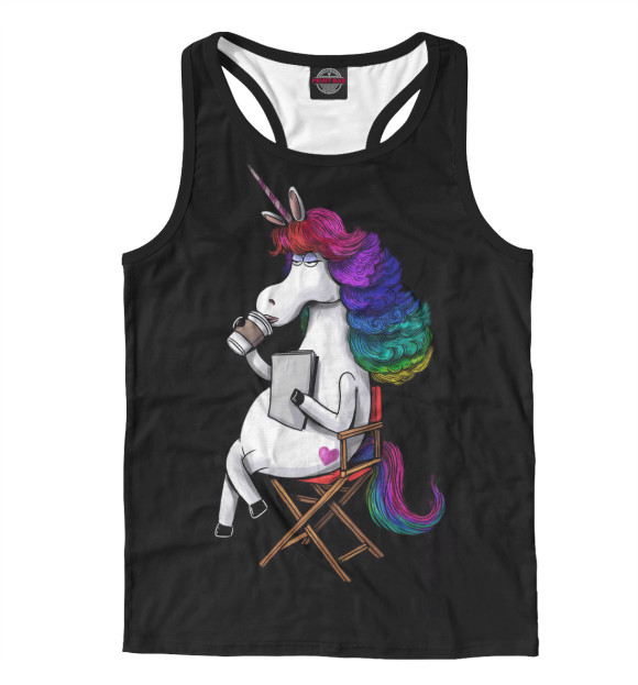 Мужская майка-борцовка с изображением Miss Unicorn цвета Белый