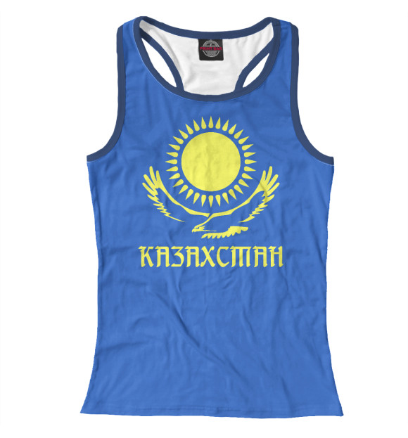 Женская майка-борцовка с изображением Казахстан цвета Белый