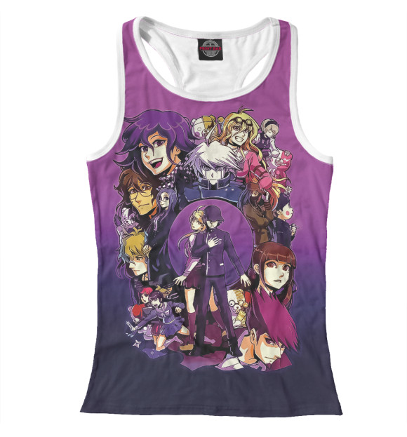 Женская майка-борцовка с изображением Danganronpa цвета Белый