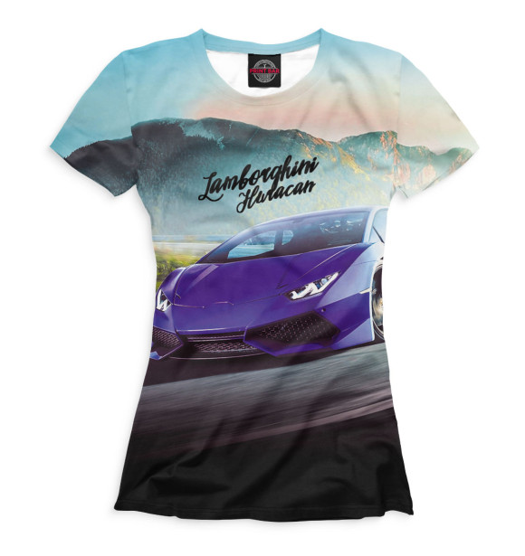 Футболка для девочек с изображением Lamborghini Huracan цвета Белый