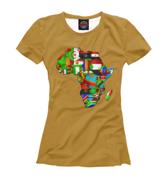 Женская футболка с изображением Африка цвета Белый