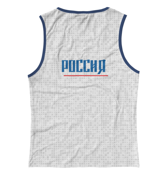 Женская майка с изображением Форма сборной России с гербом цвета Белый