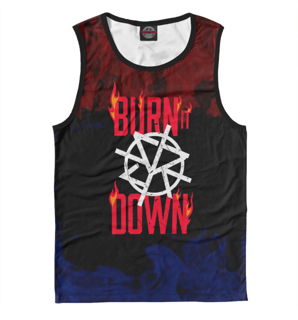 Майка для мальчика с изображением Сет Роллинс BURN IT DOWN цвета Белый