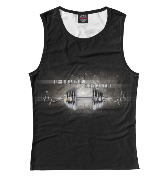 Женская майка с изображением Спорт цвета Белый