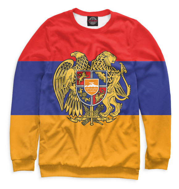 Мужской свитшот с изображением Армения цвета Белый