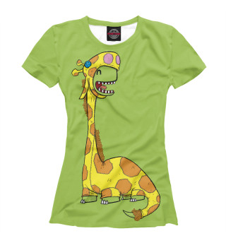 Женская футболка Диплодок Жираф