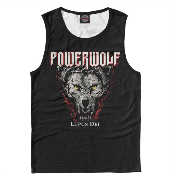Майка для мальчика с притом Powerwolf цвета Белый Майка для мальчика с изображением Powerwolf цвета Белый