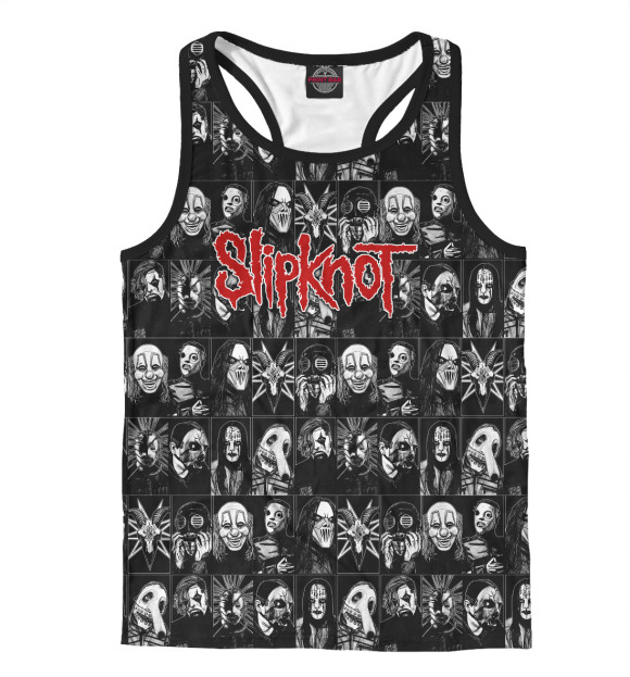 Мужская майка-борцовка с изображением Slipknot цвета Белый