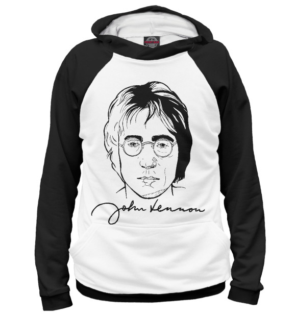 Мужское худи с изображением John Lennon цвета Белый