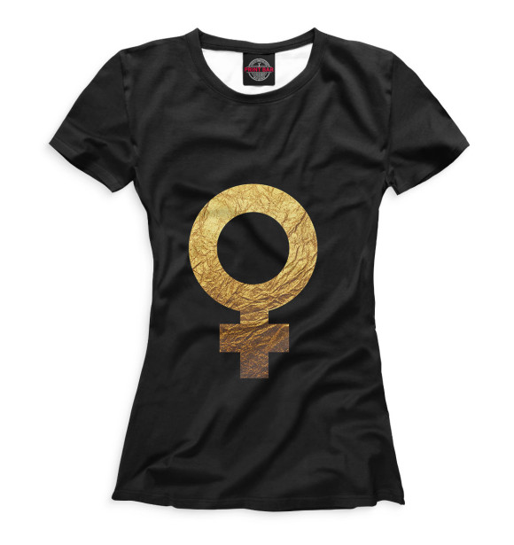 Женская футболка с изображением Символы гендера цвета Белый