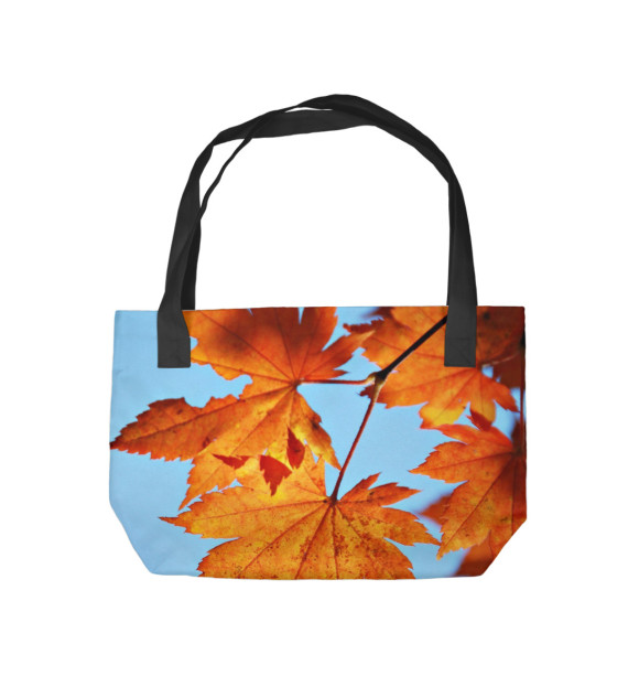 Пляжная сумка с изображением Осенние кленовые листья цвета 