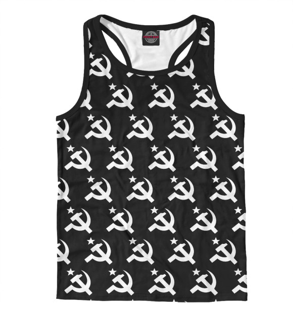 Мужская майка-борцовка с изображением СССР цвета Белый