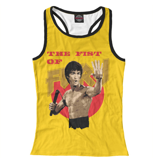 Женская майка-борцовка с изображением Кулак Ярости цвета Белый