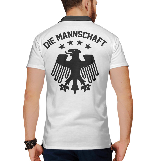 Мужское поло с изображением Германия цвета Белый
