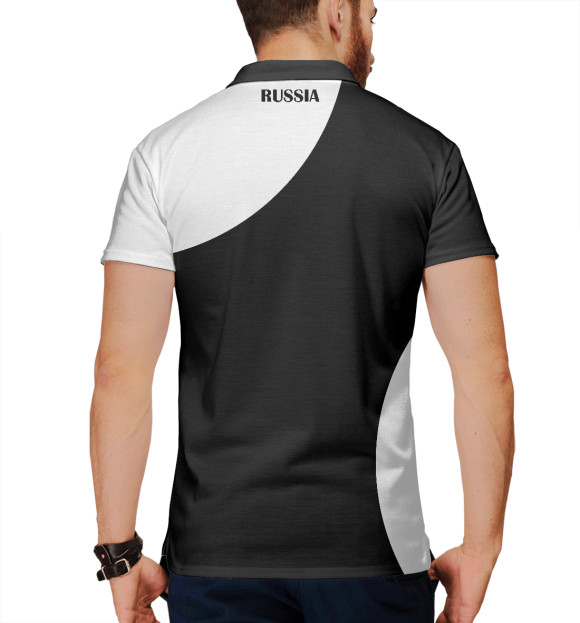 Мужское поло с изображением Russia Black&White цвета Белый