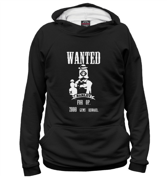 Мужское худи с изображением Wanted Barley цвета Белый