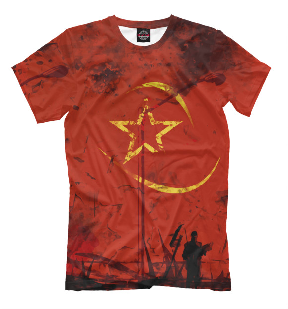 Мужская футболка с изображением Звезда СССР цвета Светло-коричневый