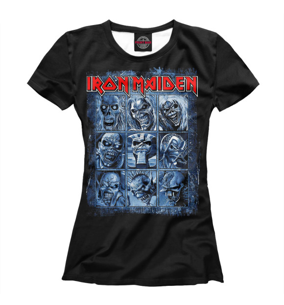 Женская футболка с изображением Iron Maiden Band цвета Белый