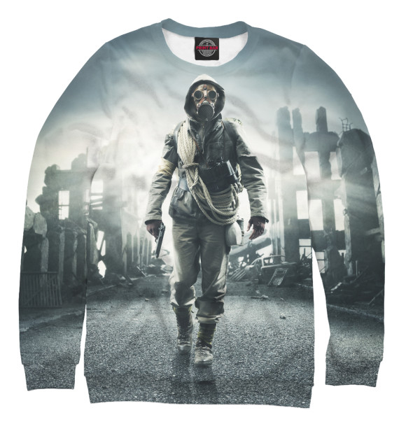 Мужской свитшот с изображением S.T.A.L.K.E.R. 2 цвета Белый