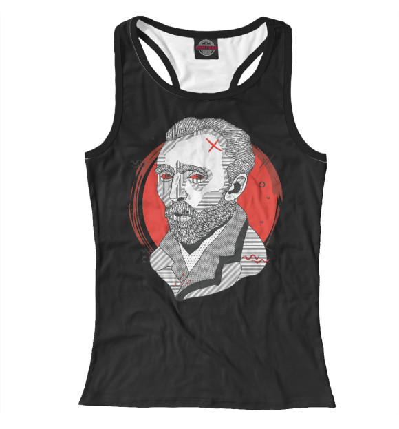 Женская майка-борцовка с изображением Винсент Ван Гог цвета Белый