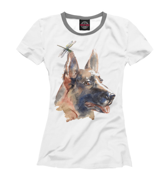 Футболка для девочек с изображением German Shepherd цвета Белый