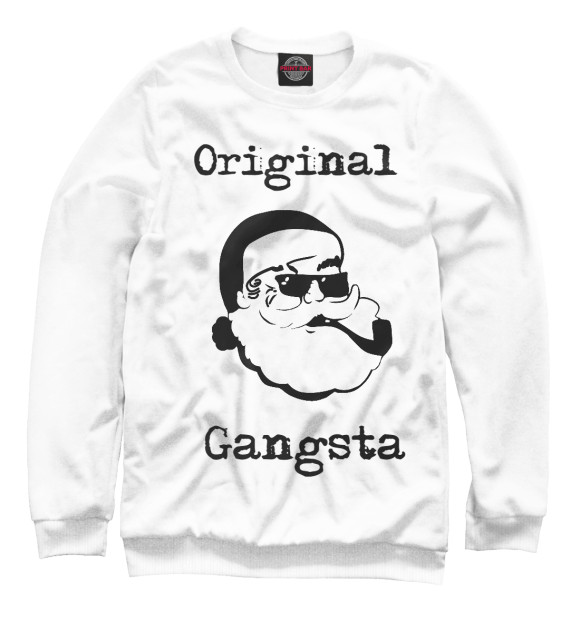 Мужской свитшот с изображением Original Gangsta цвета Белый