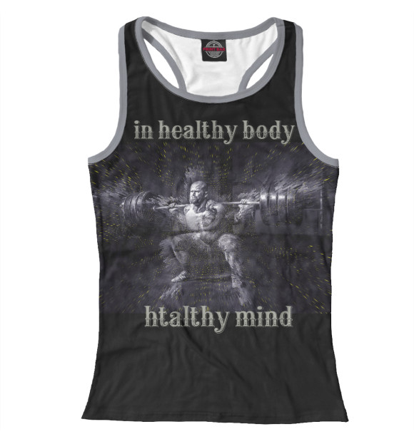 Женская майка-борцовка с изображением Штангист цвета Белый