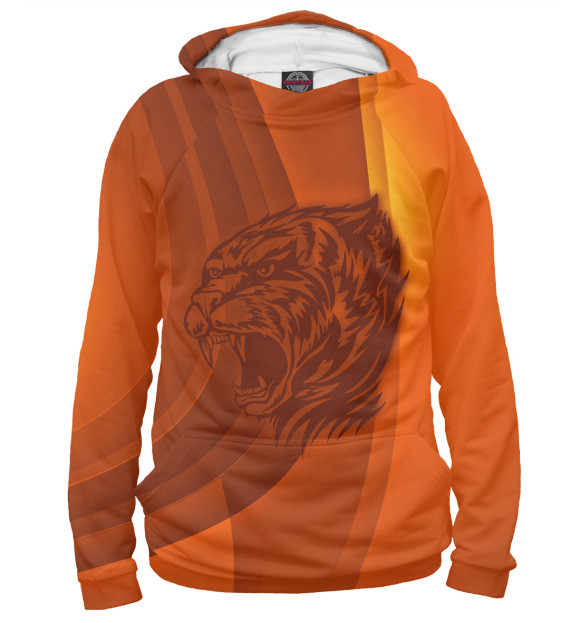 Женское худи с изображением Tiger цвета Белый