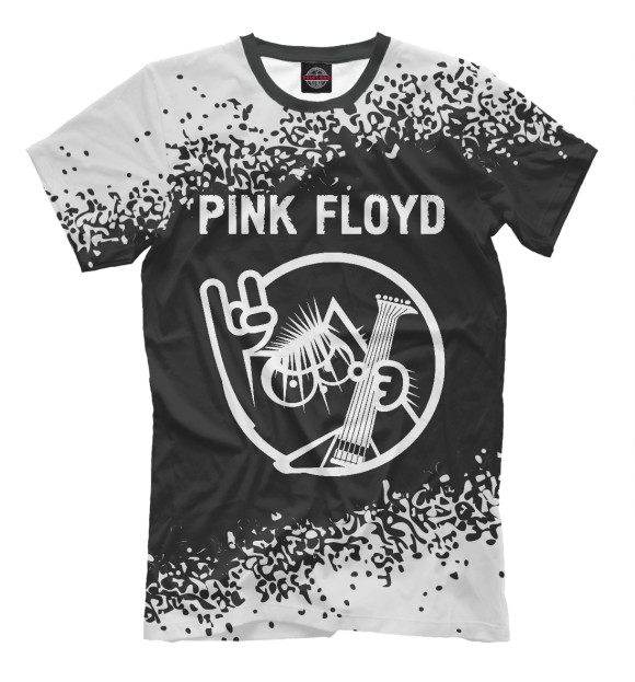 Мужская футболка с изображением Pink Floyd + Кот цвета Белый