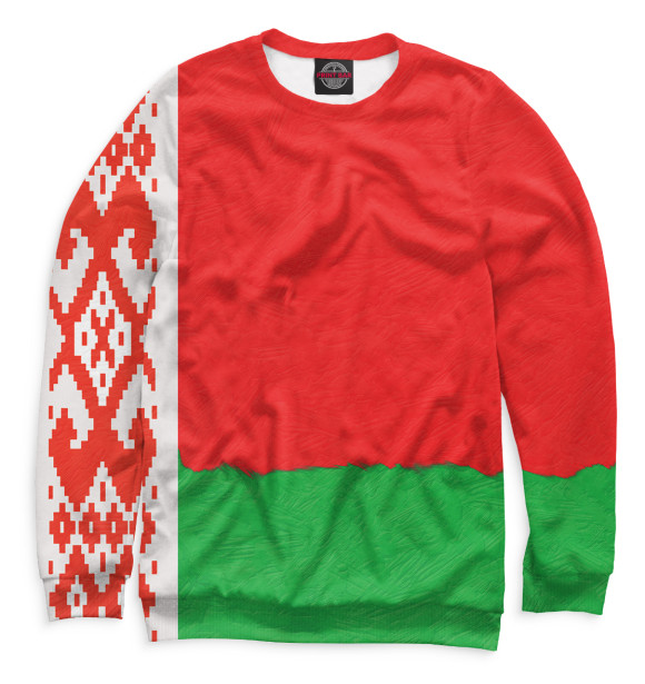 Женский свитшот с изображением Беларусь цвета Белый