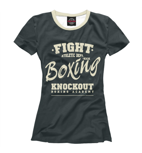 Женская футболка с изображением Boxing academy цвета Р‘РµР»С‹Р№