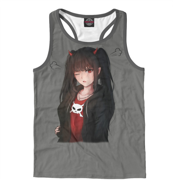 Мужская майка-борцовка с изображением Девочка аниме цвета Белый