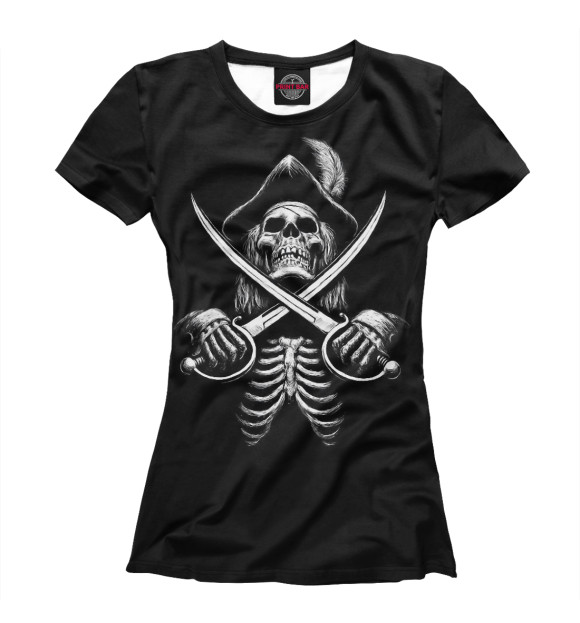 Женская футболка с изображением Черные паруса цвета Белый