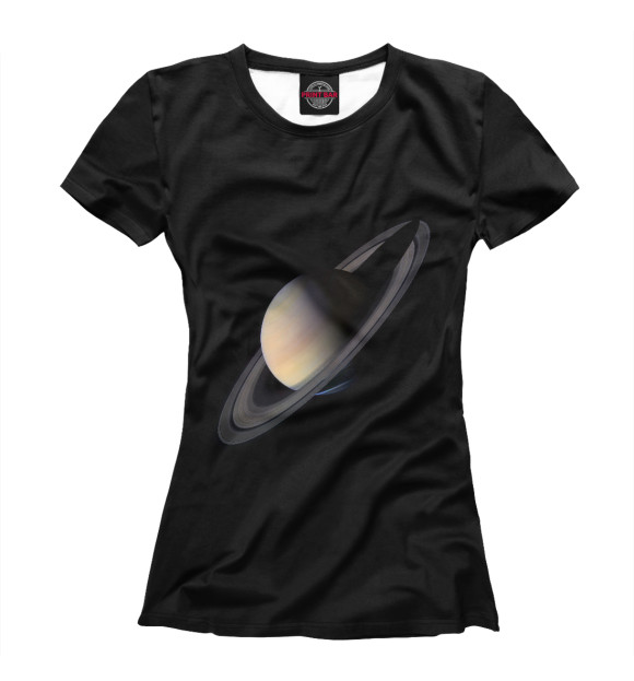 Женская футболка с изображением Сатурн цвета Белый