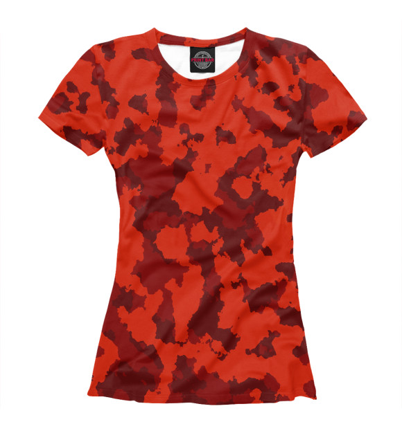 Женская футболка с изображением Красный Камуфляж цвета Белый