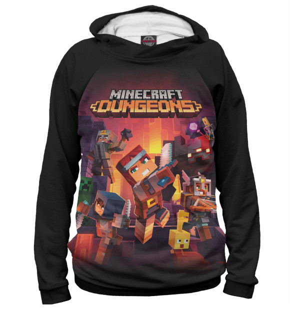 Мужское худи с изображением Minecraft: Dungeons цвета Белый