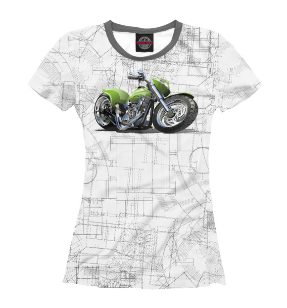 Женская футболка с изображением Moto2 (green) цвета Белый
