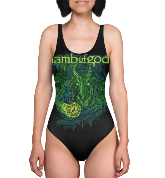 Купальник-боди с изображением Lamb of God цвета 