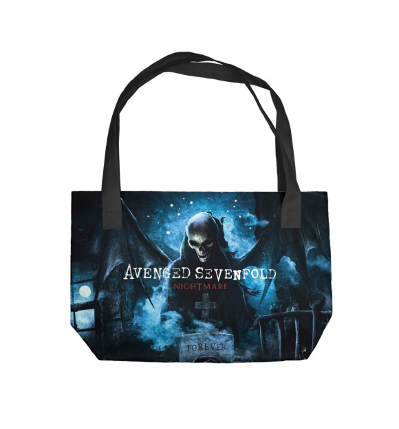 Пляжная сумка с изображением Avenged Sevenfold цвета 