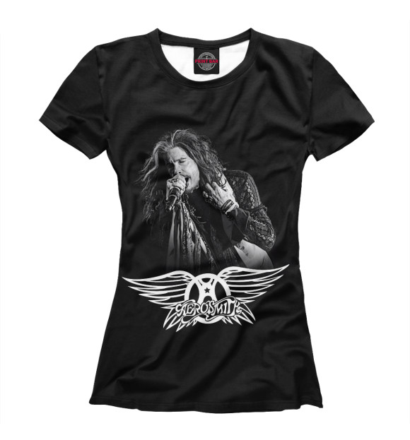 Женская футболка с притом Aerosmith цвета Белый Женская футболка с изображением Aerosmith цвета Белый