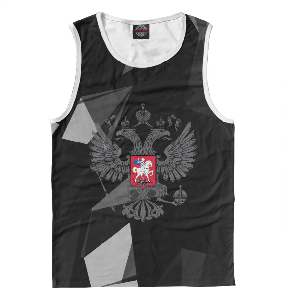 Мужская майка с изображением Russia цвета Белый