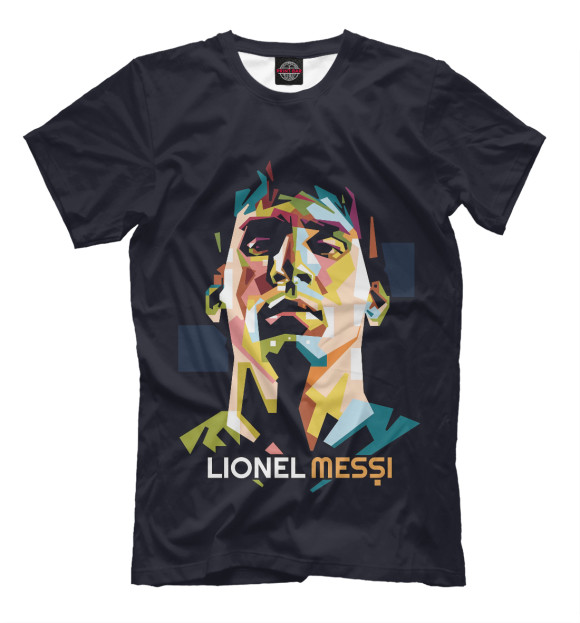 Мужская футболка с изображением Лионель Месси цвета Черный