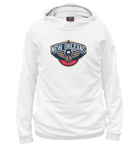 Мужское худи с изображением New Orlean Pelicans цвета Белый