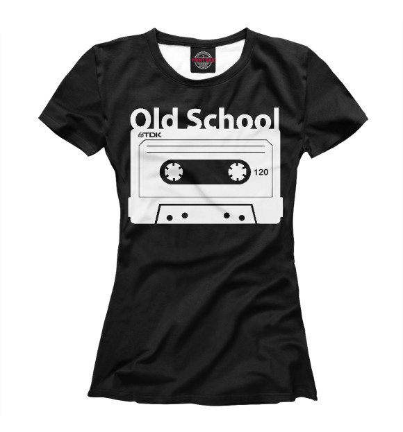 Футболка для девочек с изображением Old School цвета Белый