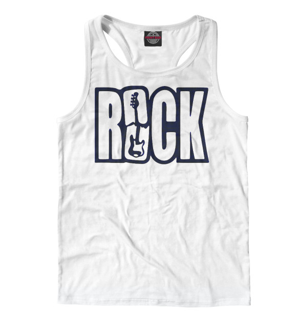 Мужская майка-борцовка с изображением Rock цвета Белый